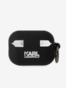 Karl Lagerfeld 3D Logo NFT Karl Head Silikónové puzdro pre Airpods Pro 2 čierne Karl Lagerfeld