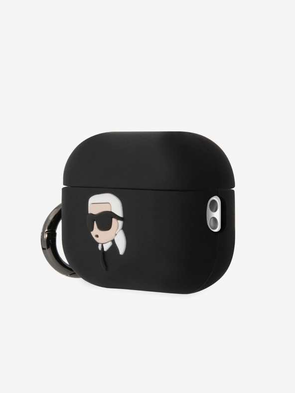 Karl Lagerfeld 3D Logo NFT Karl Head Silikónové puzdro pre Airpods Pro 2 čierne Karl Lagerfeld
