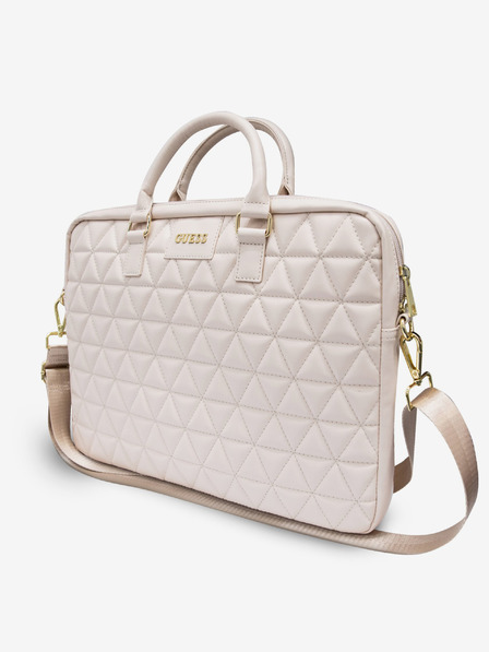 Guess Guess Prešívaná taška na notebook 15 Pink"