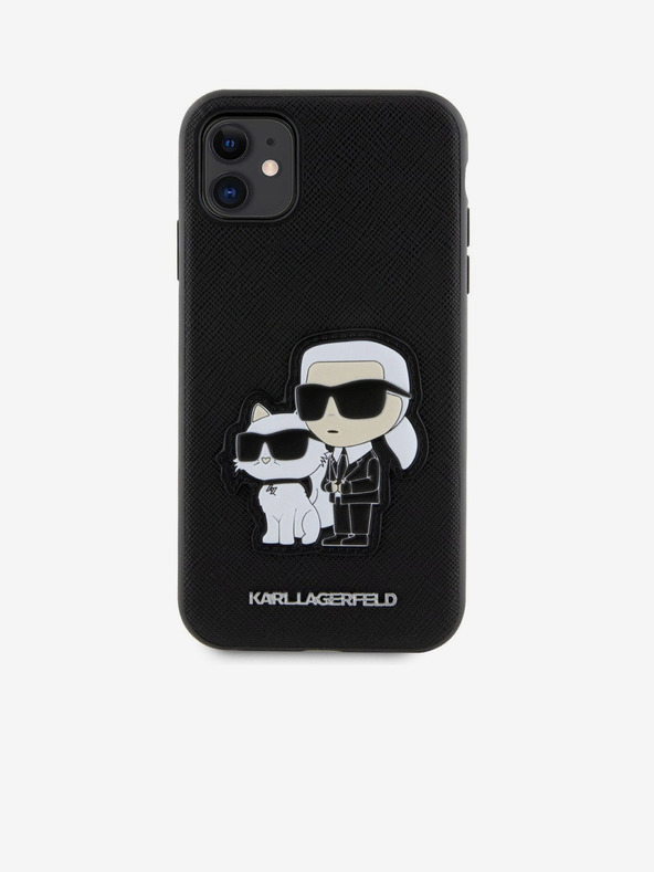 Karl Lagerfeld PU Saffiano Karl a Choupette NFT zadný kryt pre iPhone 11 čierny Karl Lagerfeld