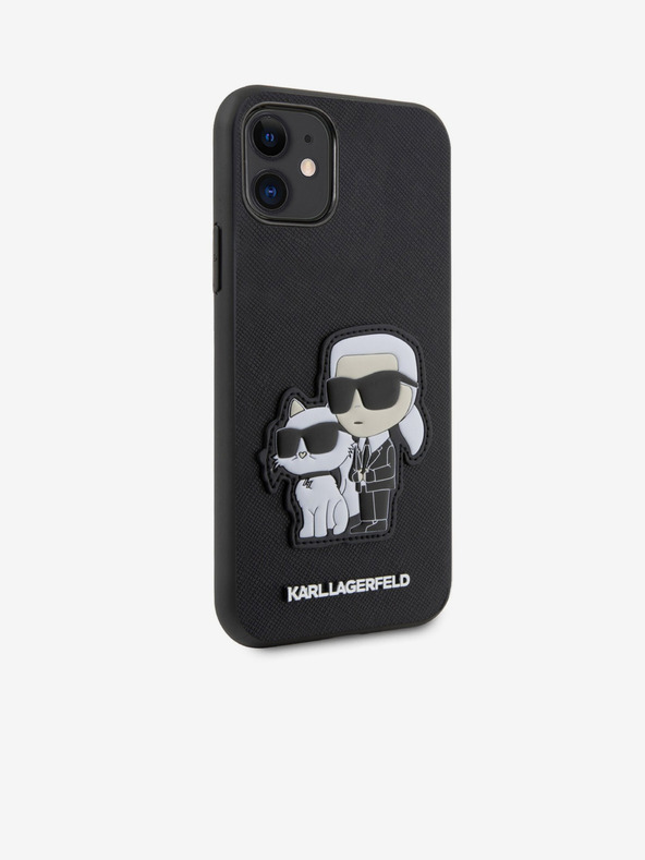 Karl Lagerfeld PU Saffiano Karl a Choupette NFT zadný kryt pre iPhone 11 čierny Karl Lagerfeld