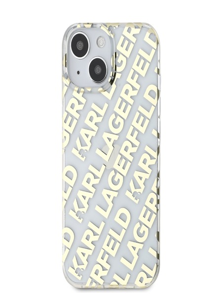 Karl Lagerfeld Karl Lagerfeld IML galvanizované opakované logo Zadný kryt pre iPhone 15 zlatý