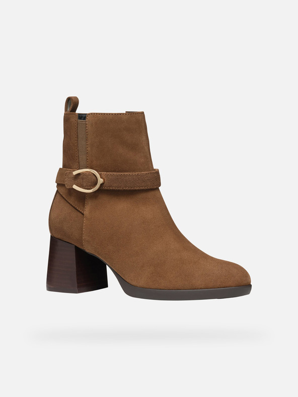 Geox Hnedé dámske členkové topánky Geox Walk Pleasure 55