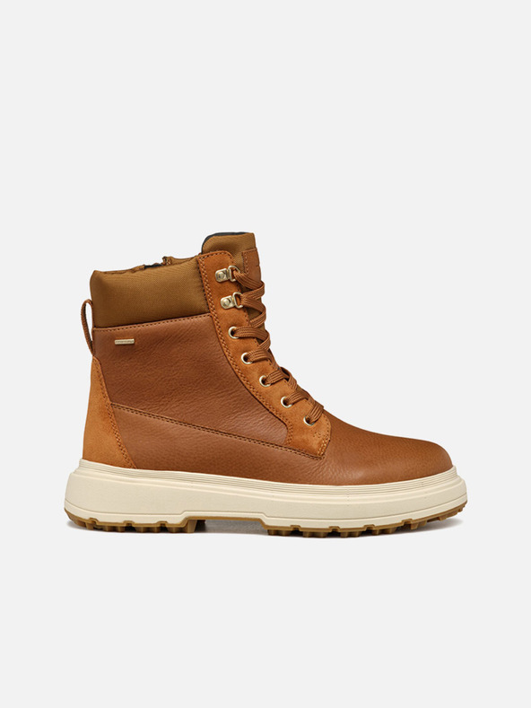 Geox Hnedé dámske členkové topánky Geox Lamide+Grip ABX