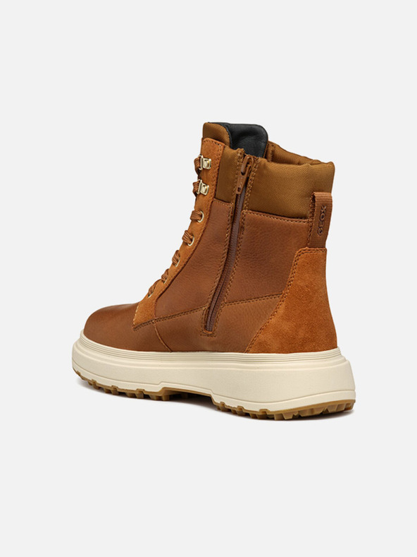 Geox Hnedé dámske členkové topánky Geox Lamide+Grip ABX