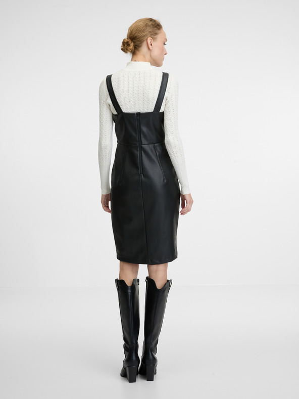 Orsay Čierne dámske puzdrové šaty ku kolenám ORSAY