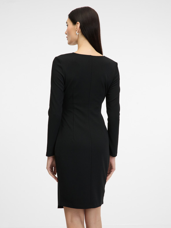 Orsay Čierne dámske šaty ku kolenám ORSAY