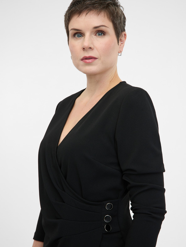 Orsay Čierne dámske šaty ku kolenám ORSAY