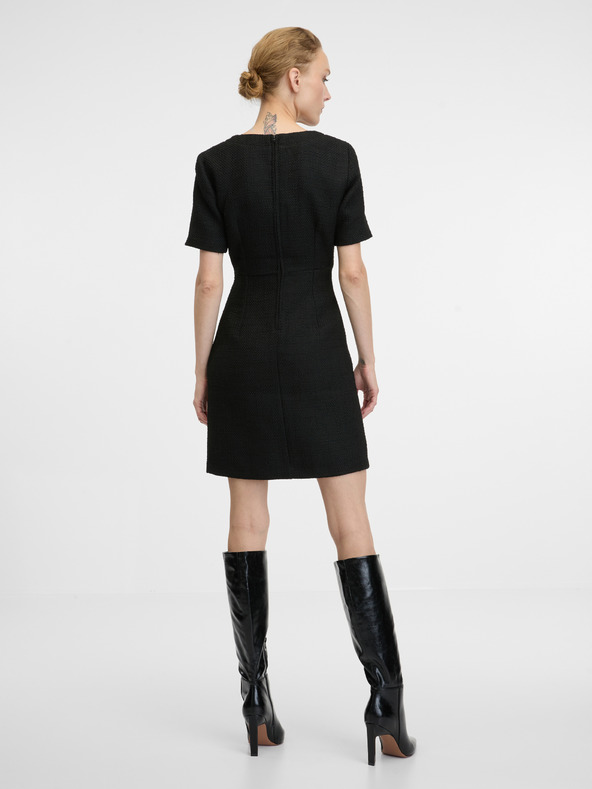 Orsay Čierne dámske puzdrové šaty ku kolenám ORSAY