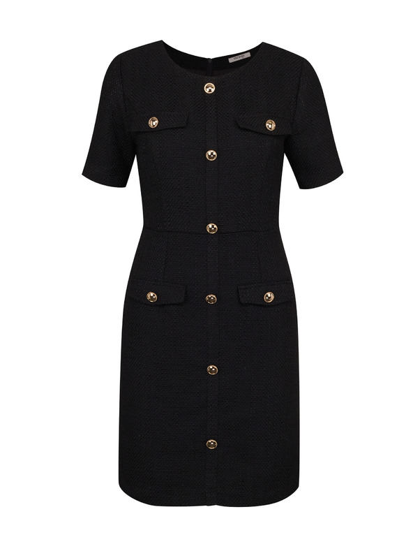 Orsay Čierne dámske puzdrové šaty ku kolenám ORSAY