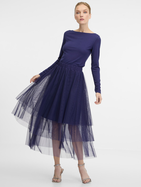 Orsay Tmavomodrá dámska sukňa midi ORSAY