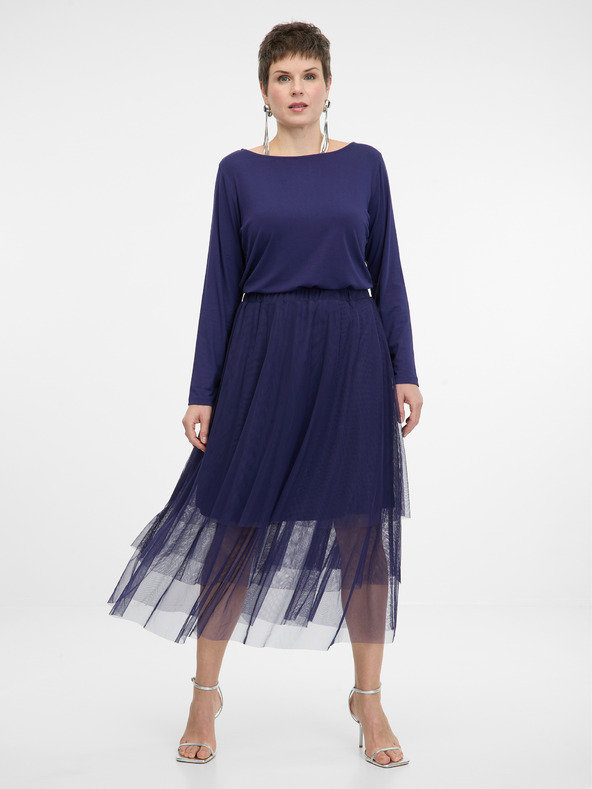 Orsay Tmavomodrá dámska sukňa midi ORSAY