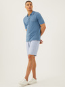 Marks & Spencer Modré pánske chino šortky s pásom zo zmesi ľanu Marks & Spencer