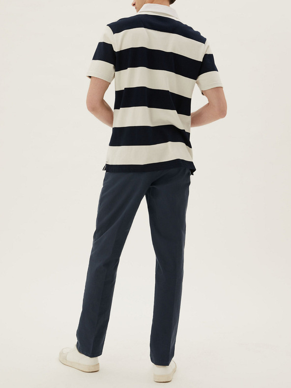 Marks & Spencer Strečové chino nohavice Marks & Spencer námornícka modrá