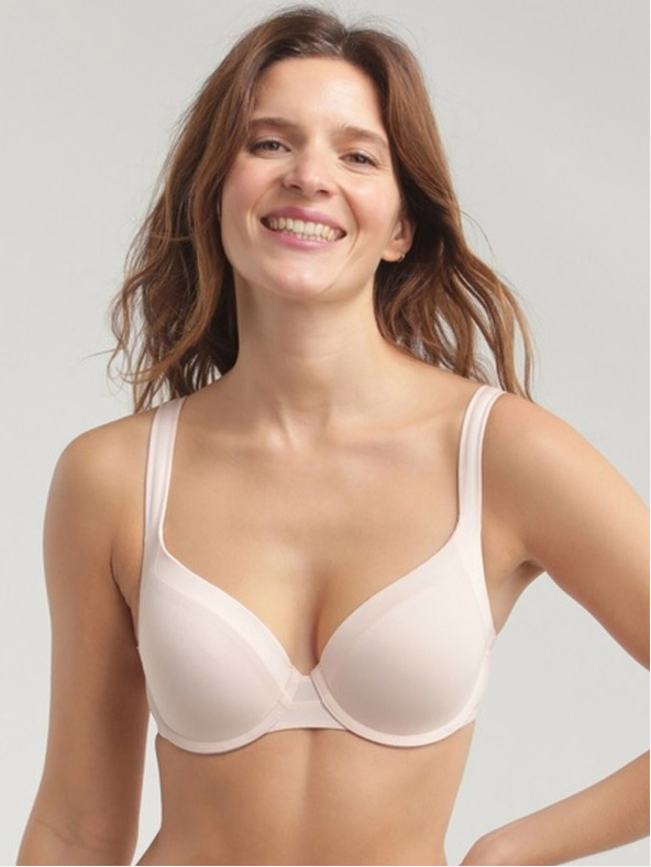 DIM Svetloružová dámska podprsenka Dim Invisible Generous Light Padded Bra