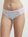 DIM Modro-biele dámske vzorované nohavičky Dim GENEROUS COTTON BIO SLIP
