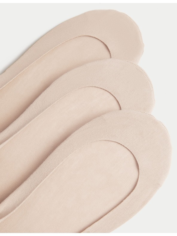 Marks & Spencer Béžové bavlnené nohavičky Marks & Spencer s nízkym strihom, 3 páry