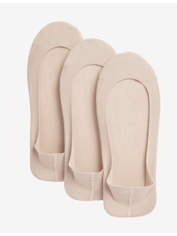 Marks & Spencer Béžové bavlnené nohavičky Marks & Spencer s nízkym strihom, 3 páry