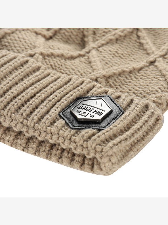 ALPINE PRO Zimná čiapka s bambulou ALPINE PRO GODERE biele korenie