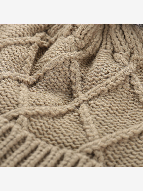 ALPINE PRO Zimná čiapka s bambulou ALPINE PRO GODERE biele korenie