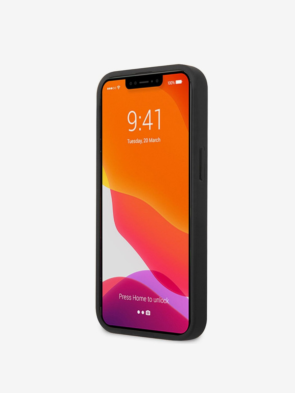 Guess PU 4G Metal Logo Zadní Kryt pro iPhone 13 Grey Obal na telefón