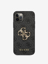 Guess PU 4G Metal Logo Zadní Kryt pro iPhone 12/12 Pro Grey Obal na telefón