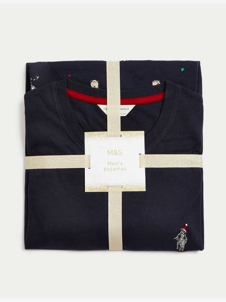 Marks & Spencer Pyžamová súprava z čistej bavlny s motívom zebry Marks & Spencer námornícka modrá