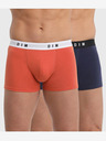 DIM Súprava dvoch pánskych boxeriek v oranžovej a tmavomodrej farbe Dim BOXER ORIGINAL 2x