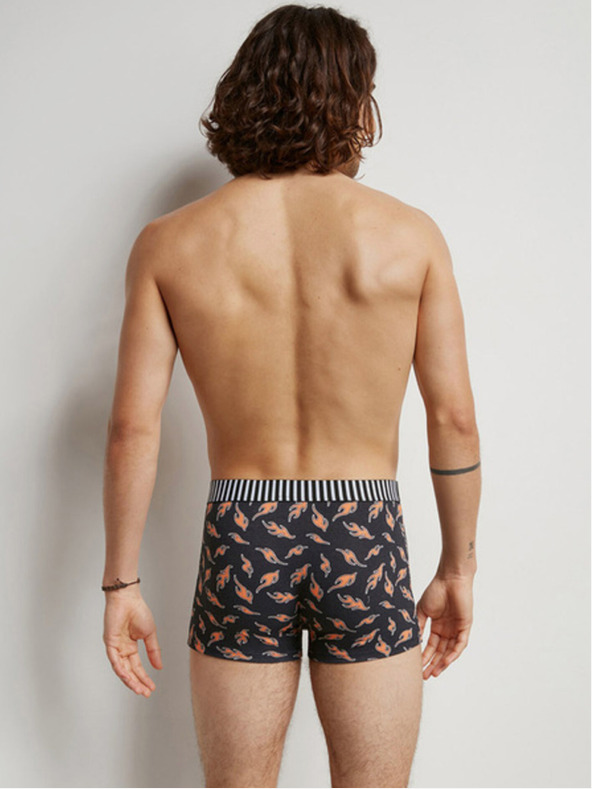 DIM Súprava troch pánskych boxeriek v čiernej a oranžovej farbe Dim Vibes Boxer