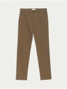Marks & Spencer Strečové chino nohavice slim fit Marks & Spencer hnedé