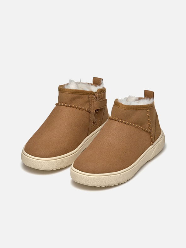 Geox Svetlohnedé dievčenské členkové topánky Geox Theleven