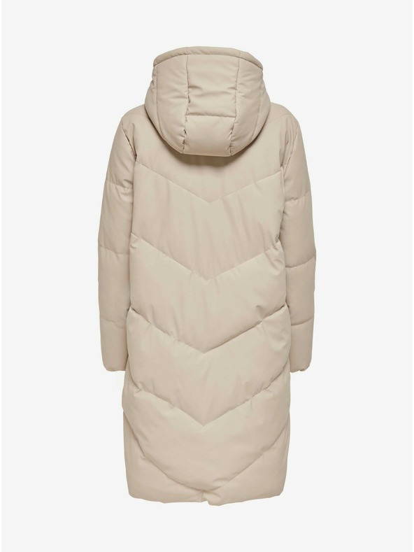 Jacqueline de Yong Béžový dámsky zimný prešívaný kabát JDY Rikka