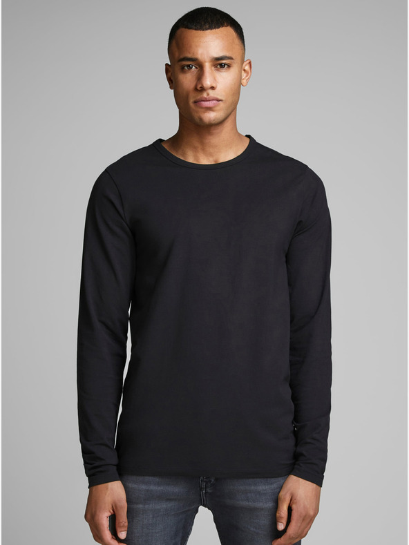 Jack & Jones Čierne pánske basic tričko Jack & Jones