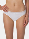 Bellinda Biele dámske nohavičky s čipkovaným detailom Bellinda FANCY COTTON MINISLIP