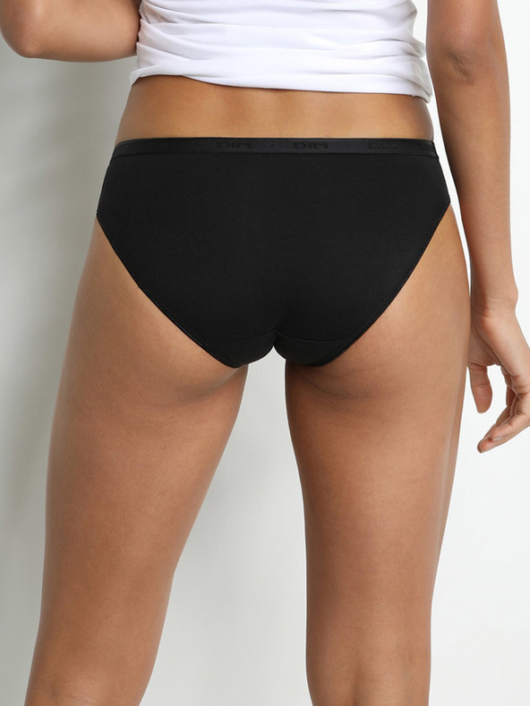 DIM Súprava dvoch dámskych nohavičiek bielej a čiernej farby Dim