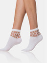 Bellinda Biele dámske ponožky s ozdobným detailom Bellinda TRENDY COTTON SOCKS