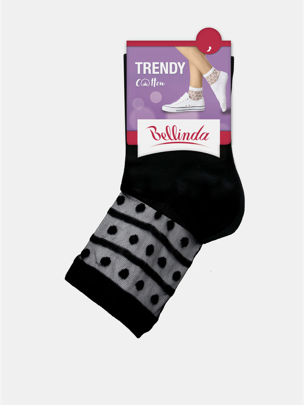 Bellinda Čierne dámske ponožky s ozdobným detailom Bellinda TRENDY COTTON SOCKS