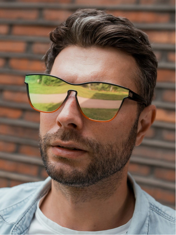 VEYREY VeyRey Slnečné okuliare Orin Polarizačné slnečné okuliare s polorámčekom Oranžové šošovky Univerzálne