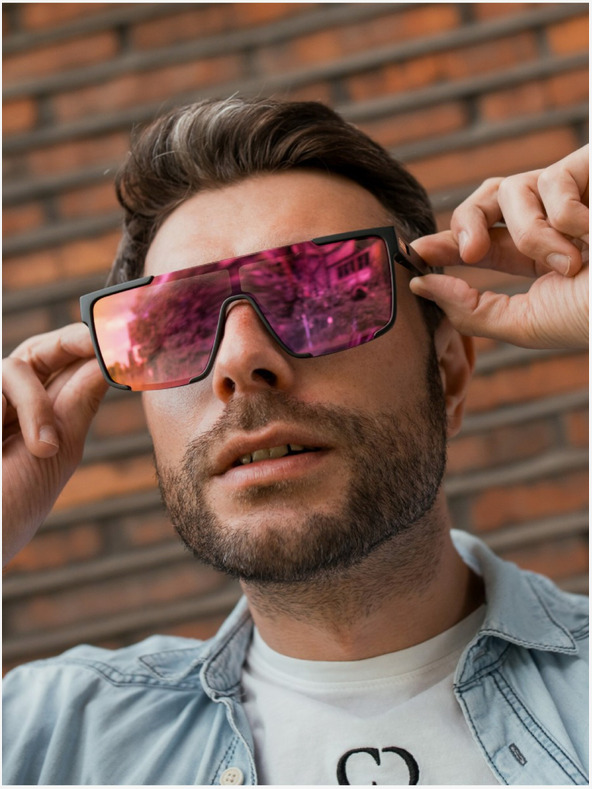 VEYREY VeyRey Slnečné okuliare Eltuk Polarizačné slnečné okuliare s polorámom Fialové šošovky Univerzálne