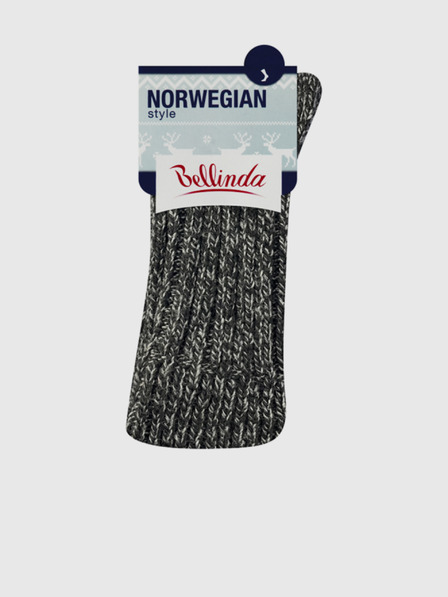 Bellinda Čierne zimné ponožky z vlnenej zmesi BELLINDA Norwegian Style