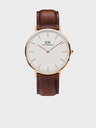 Daniel Wellington Hnedé hodinky Daniel Wellington Classic St Mawes s koženým remienkom