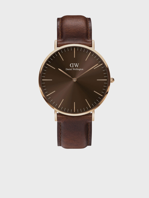 Daniel Wellington Tmavohnedé pánske hodinky Daniel Wellington Classic