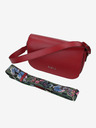 Elega Červená dámska kožená crossbody kabelka ELEGA Farfalle