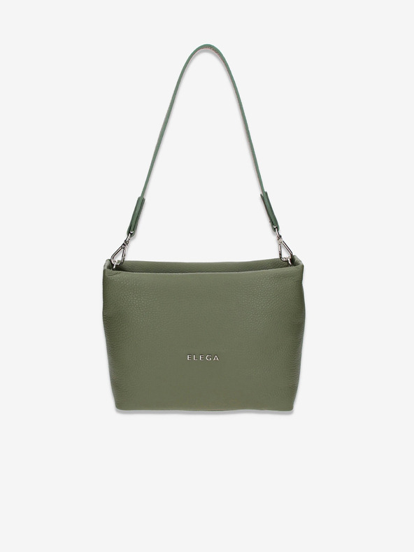 Elega Zelená dámska kožená kabelka Crossbody Elega Fluffy