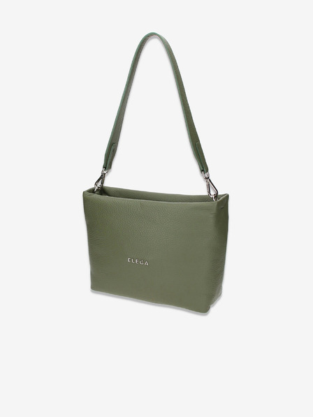 Elega Zelená dámska kožená kabelka Crossbody Elega Fluffy