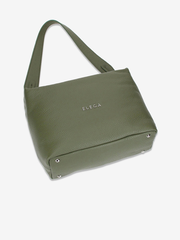 Elega Zelená dámska kožená kabelka Crossbody Elega Fluffy