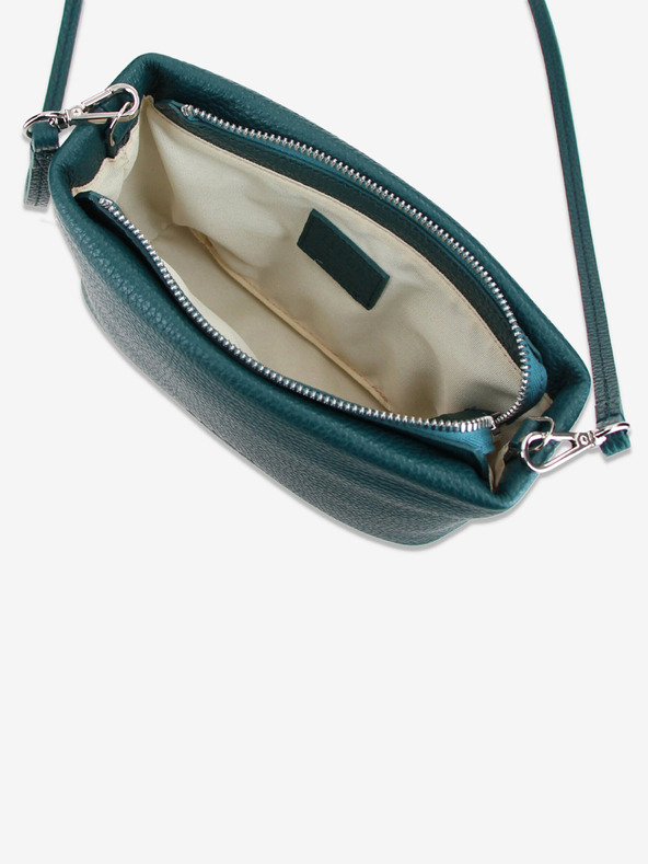 Elega Petrol Dámska kožená kabelka Elega Fluffy