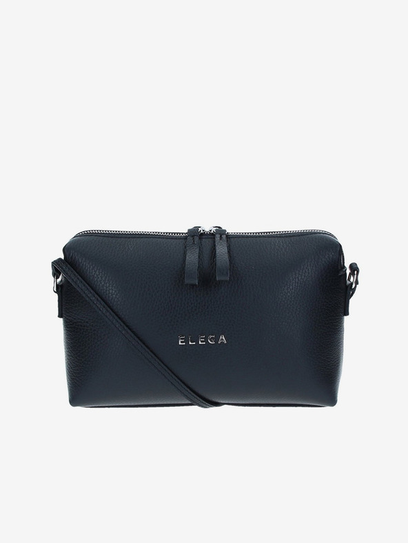 Elega Čierna dámska kožená crossbody kabelka ELEGA Hill