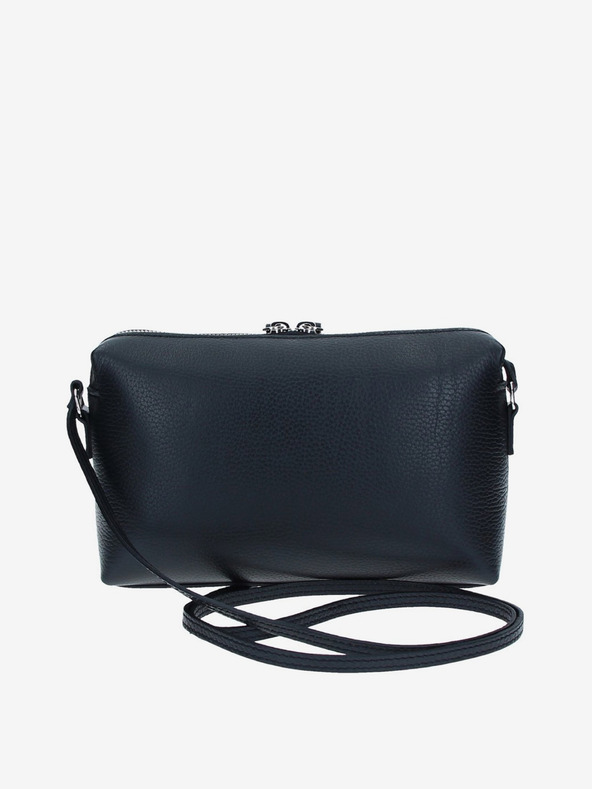 Elega Čierna dámska kožená crossbody kabelka ELEGA Hill