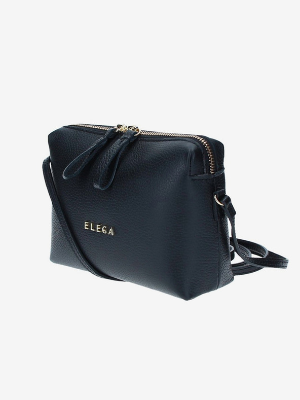Elega Čierna dámska kožená crossbody kabelka ELEGA Hillary